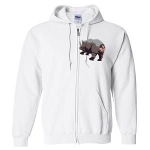 Ace Rhino Funny Full Zip Hoodie