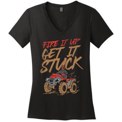 Atv Rider Gifts Four Wheeler Accessories Women's V-Neck T-Shirt