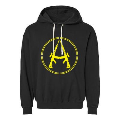 Anarchist Rifles Guns Libertarian Ancap Anarcho Capitalist Garment-Dyed Fleece Hoodie