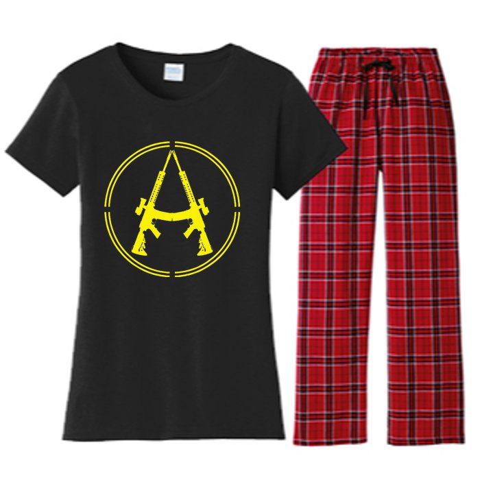 Anarchist Rifles Guns Libertarian Ancap Anarcho Capitalist Women's Flannel Pajama Set