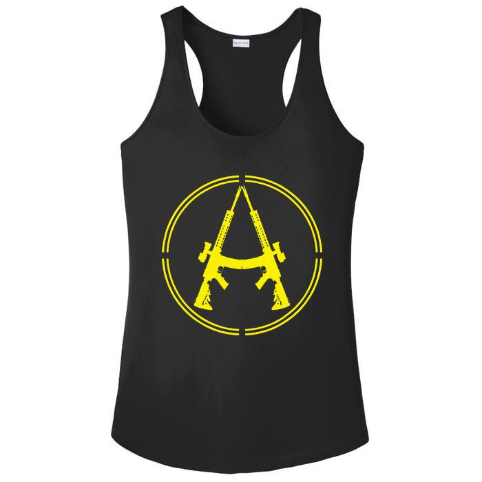 Anarchist Rifles Guns Libertarian Ancap Anarcho Capitalist Ladies PosiCharge Competitor Racerback Tank