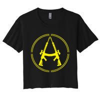 Anarchist Rifles Guns Libertarian Ancap Anarcho Capitalist Women's Crop Top Tee