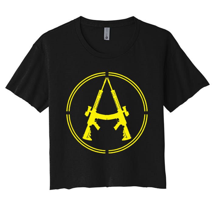 Anarchist Rifles Guns Libertarian Ancap Anarcho Capitalist Women's Crop Top Tee