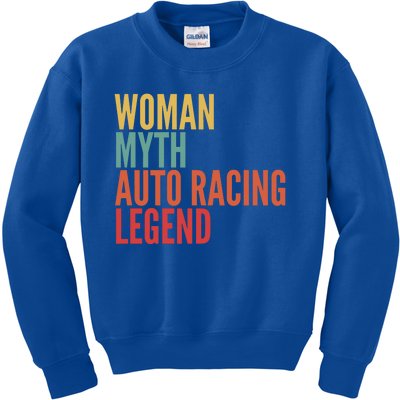 Auto Racing Gift Myth Auto Racing Legend Gift Kids Sweatshirt