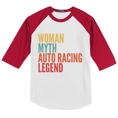 Auto Racing Gift Myth Auto Racing Legend Gift Kids Colorblock Raglan Jersey