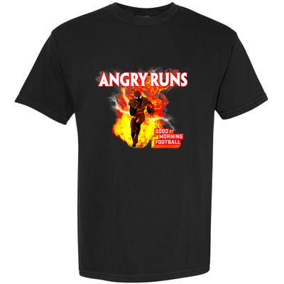 Angry Runs Good Morning Football Sport Lover Football Garment-Dyed Heavyweight T-Shirt