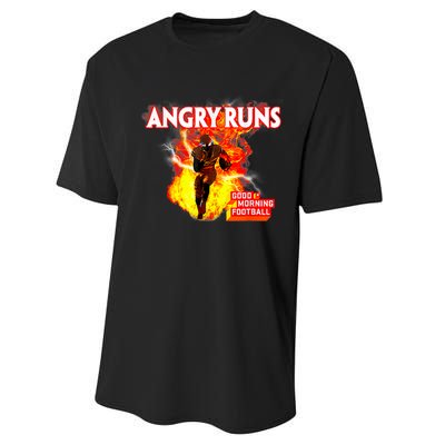 Angry Runs Good Morning Football Sport Lover Football Performance Sprint T-Shirt