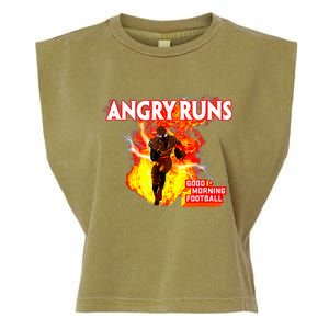 Angry Runs Good Morning Football Sport Lover Football Garment-Dyed Women's Muscle Tee