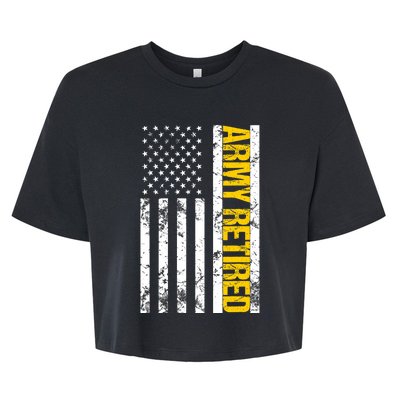 Army Retired Gift Military U.S. Army Retirement Bella+Canvas Jersey Crop Tee