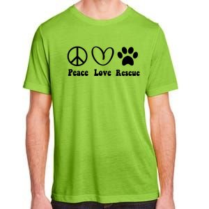 Animal Rescue Gifts Men Women Kids Peace Love Adopt Dog Cat Adult ChromaSoft Performance T-Shirt