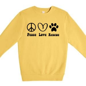 Animal Rescue Gifts Men Women Kids Peace Love Adopt Dog Cat Premium Crewneck Sweatshirt