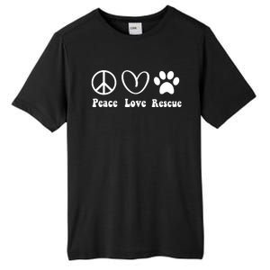 Animal Rescue Gifts Men Women Kids Peace Love Adopt Dog Cat Tall Fusion ChromaSoft Performance T-Shirt