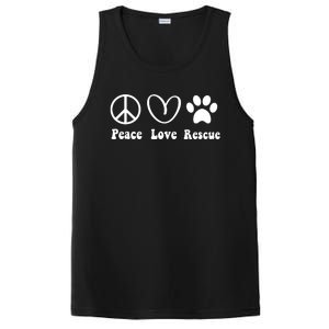 Animal Rescue Gifts Men Women Kids Peace Love Adopt Dog Cat PosiCharge Competitor Tank