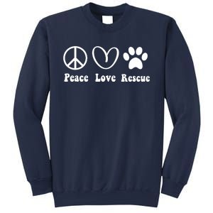 Animal Rescue Gifts Men Women Kids Peace Love Adopt Dog Cat Sweatshirt