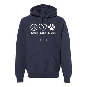 Animal Rescue Gifts Men Women Kids Peace Love Adopt Dog Cat Premium Hoodie