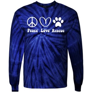 Animal Rescue Gifts Men Women Kids Peace Love Adopt Dog Cat Tie-Dye Long Sleeve Shirt