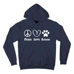 Animal Rescue Gifts Men Women Kids Peace Love Adopt Dog Cat Tall Hoodie