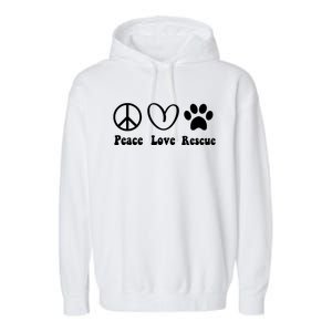 Animal Rescue Gifts Men Women Kids Peace Love Adopt Dog Cat Garment-Dyed Fleece Hoodie