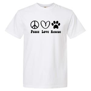 Animal Rescue Gifts Men Women Kids Peace Love Adopt Dog Cat Garment-Dyed Heavyweight T-Shirt