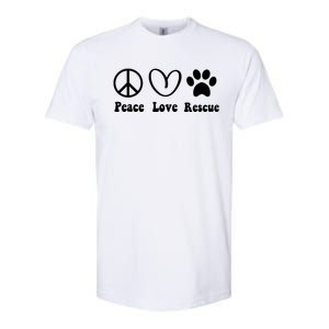 Animal Rescue Gifts Men Women Kids Peace Love Adopt Dog Cat Softstyle CVC T-Shirt