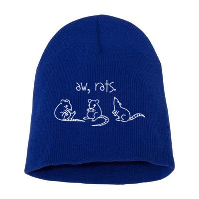 Aw Rats Gift Cute Rat Trio Gift Short Acrylic Beanie