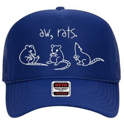 Aw Rats Gift Cute Rat Trio Gift High Crown Mesh Back Trucker Hat