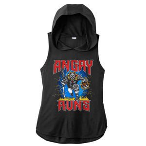 Angry Runs Good Morning Ladies PosiCharge Tri-Blend Wicking Draft Hoodie Tank