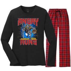 Angry Runs Good Morning Women's Long Sleeve Flannel Pajama Set 