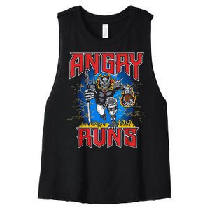 Angry Runs Good Morning Women's Racerback Cropped Tank