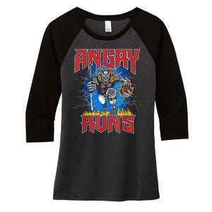 Angry Runs Good Morning Women's Tri-Blend 3/4-Sleeve Raglan Shirt