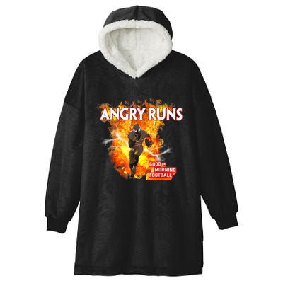 Angry Runs Good Morning Football Sport Lover Football Fan Hooded Wearable Blanket