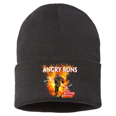 Angry Runs Good Morning Football Sport Lover Football Fan Sustainable Knit Beanie