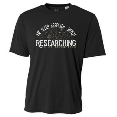 Academics Researcher Gift Eat Sleep Research Repeat Cooling Performance Crew T-Shirt