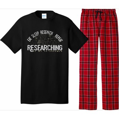 Academics Researcher Gift Eat Sleep Research Repeat Pajama Set