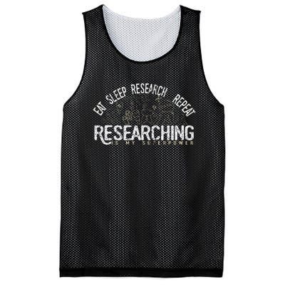 Academics Researcher Gift Eat Sleep Research Repeat Mesh Reversible Basketball Jersey Tank