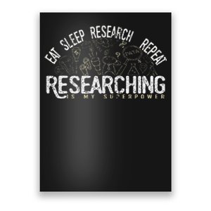 Academics Researcher Gift Eat Sleep Research Repeat Poster