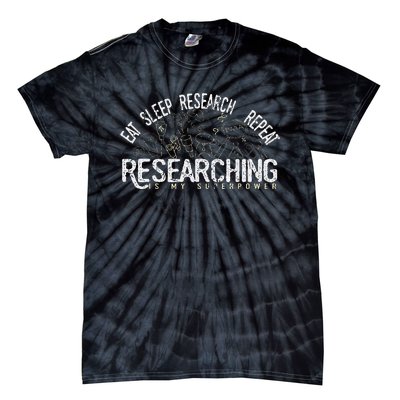 Academics Researcher Gift Eat Sleep Research Repeat Tie-Dye T-Shirt