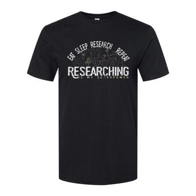 Academics Researcher Gift Eat Sleep Research Repeat Softstyle CVC T-Shirt