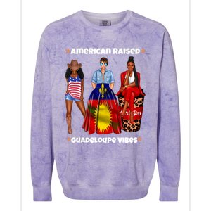 American Raised Guadeloupe Vibes Born In South America Dna Gift Colorblast Crewneck Sweatshirt