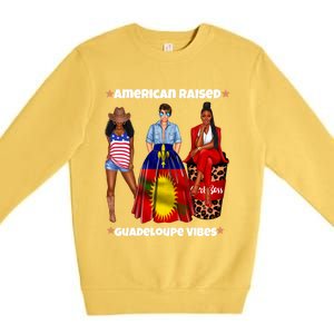 American Raised Guadeloupe Vibes Born In South America Dna Gift Premium Crewneck Sweatshirt