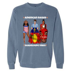 American Raised Guadeloupe Vibes Born In South America Dna Gift Garment-Dyed Sweatshirt