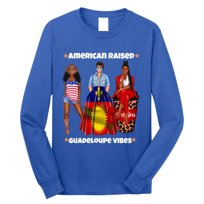 American Raised Guadeloupe Vibes Born In South America Dna Gift Long Sleeve Shirt