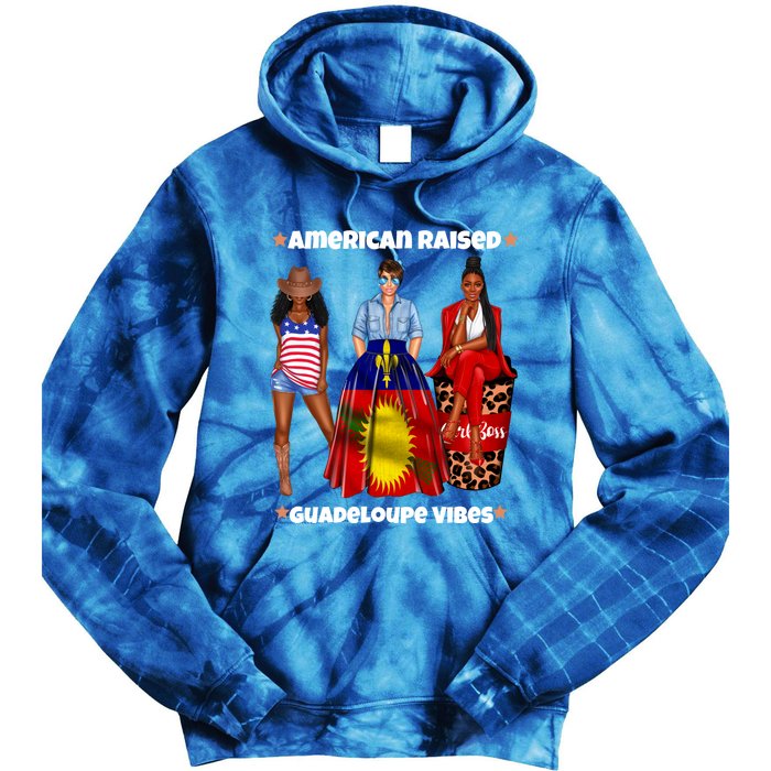 American Raised Guadeloupe Vibes Born In South America Dna Gift Tie Dye Hoodie