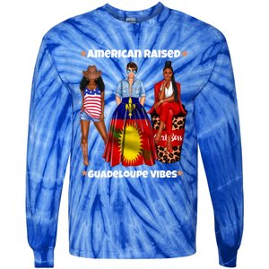 American Raised Guadeloupe Vibes Born In South America Dna Gift Tie-Dye Long Sleeve Shirt