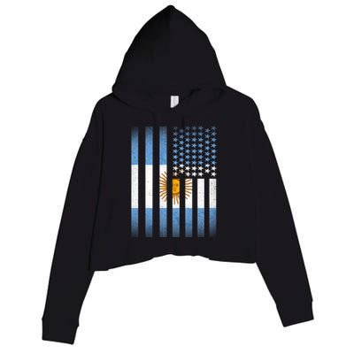 Argentina American Flag Crop Fleece Hoodie