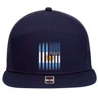 Argentina American Flag 7 Panel Mesh Trucker Snapback Hat