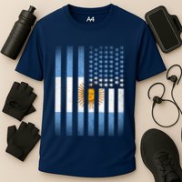 Argentina American Flag Cooling Performance Crew T-Shirt