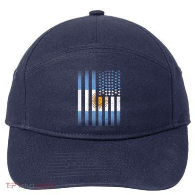 Argentina American Flag 7-Panel Snapback Hat