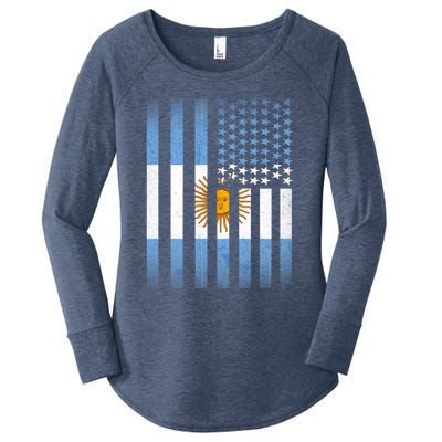 Argentina American Flag Women's Perfect Tri Tunic Long Sleeve Shirt