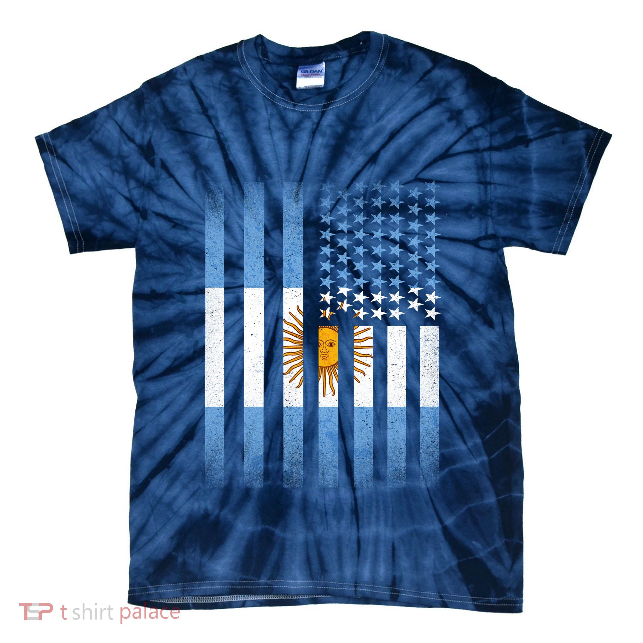 Argentina American Flag Tie-Dye T-Shirt